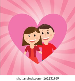 couple design over pink background vector illustration