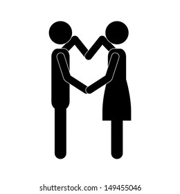 couple design over white background vector illustration 