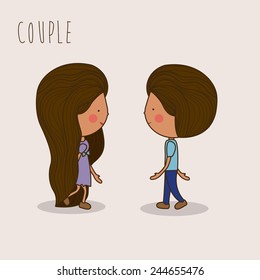 Couple design over white background ,vector illustration.