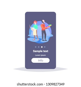 couple designer man and painter woman holding palette choosing color creative design artwork concept male female cartoon characters full length flat vertical copy space