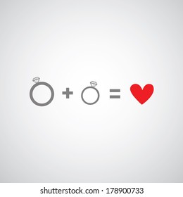 couple diamond engagement ring vector symbol 