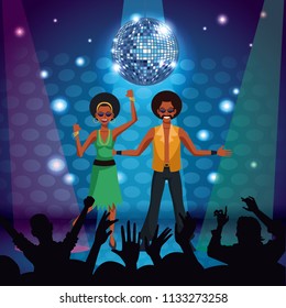 Couple of disco dancers