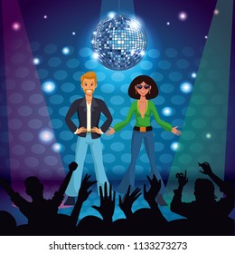 Couple of disco dancers
