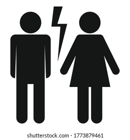 Couple divorce icon. Simple illustration of couple divorce vector icon for web design isolated on white background