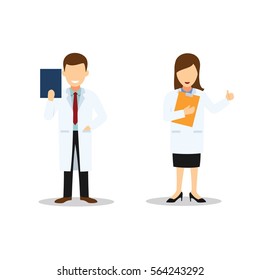 Couple of Doctor Character Design Vector.