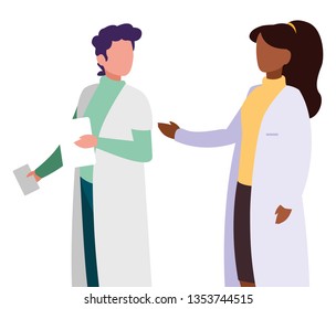 couple doctors professionals characters