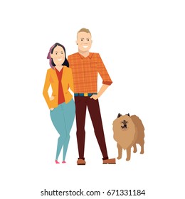 couple dog flat illustration
