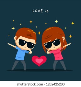 A couple is doing dab together