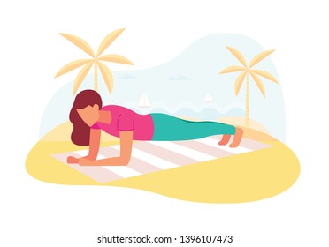 Couple doing plank exercise core workout together outdoors