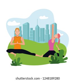 couple doing yoga