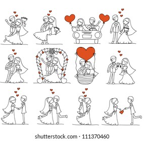 couple doodle wedding