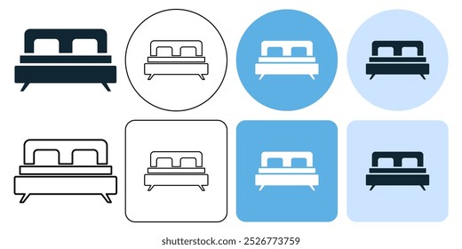 couple double twin bedsheet vector pictogram sign icon symbol ui and ux design, glyphs and stroke line