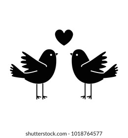 couple doves flying with heart