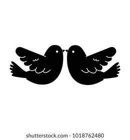 couple doves flying icon