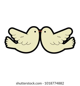 couple doves flying icon