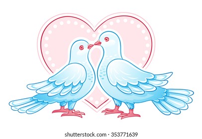 Couple Doves Kissing Eps10 Stock Vector (Royalty Free) 353771639 ...