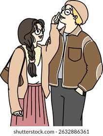 Casal desenho bonitinho desenho animado namorado namorada