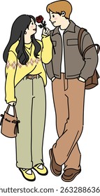 Casal desenho bonitinho desenho animado namorado namorada
