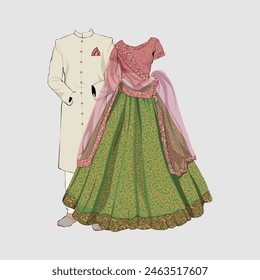 Couple Dress Design for Wedding. Illustrator and designer. Wedding Invites, save the date, Birthday Invites, Video Invites, E-Cards.