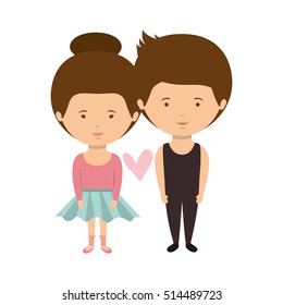 couple dressed ballet costume in love