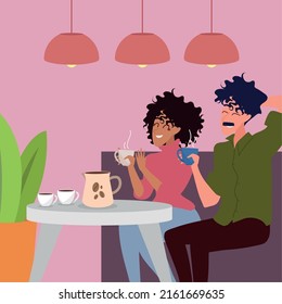 bebida caliente de café de la pareja