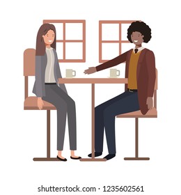 couple drinking coffee in the living room