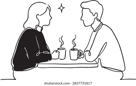 Couple drinking coffee together