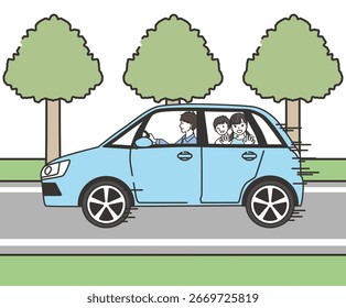 Casal dirigindo em um carro