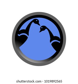 Couple of duck simple icon in circle