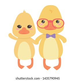 Couple of ducks cartoons design