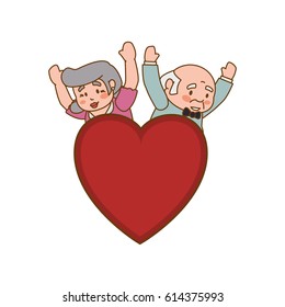 couple elder heart symbol