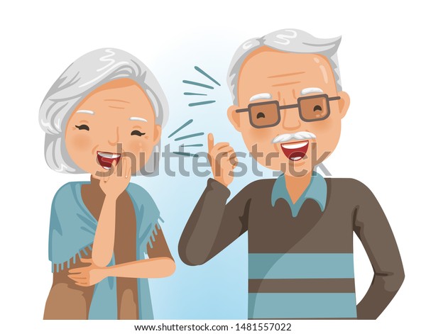 Couple Elderly Laughing Together Cheerful Senior Stock Vector (Royalty ...