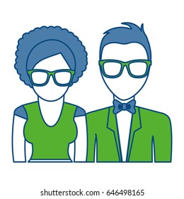 couple with elegant clothes icon