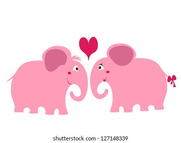 couple of elephants in love