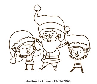 couple elf with santa claus avatar character