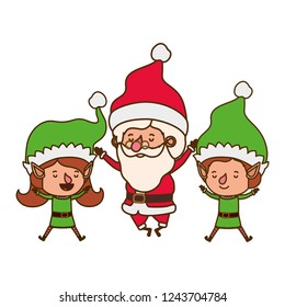 couple elf with santa claus avatar character