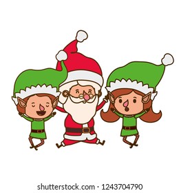 couple elf with santa claus avatar character