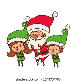 couple elf with santa claus avatar character