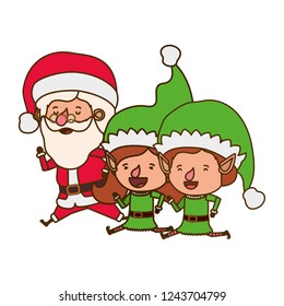couple elf with santa claus avatar character
