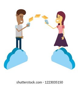 couple and email technology isometric