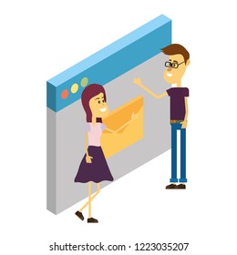 couple and email technology isometric
