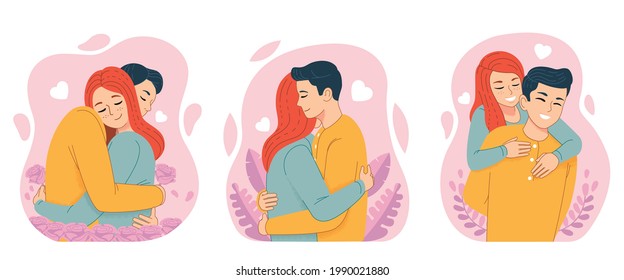 Couple embraced with nostalgia. The fragrance and charm bring the lovers closer together.