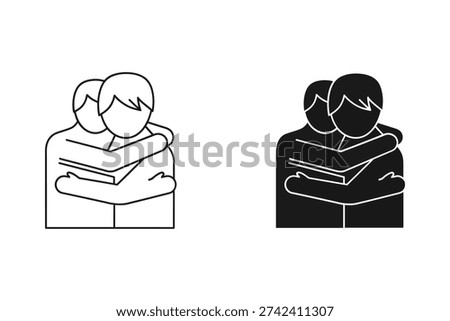 Couple Embracing Each Other Tenderly, Love and Affection Vector Illustration