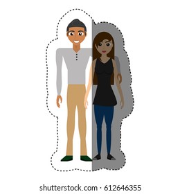 couple embracing romantic shadow