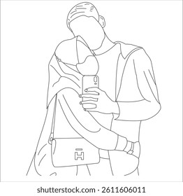 Couple embracing and taking a selfie