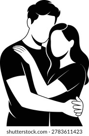 Couple embracing in warm