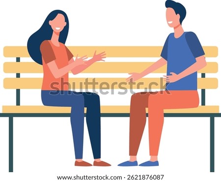 Couple enjoying a conversation on a bench