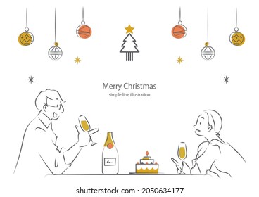 couple enjoying wine on Christmas day