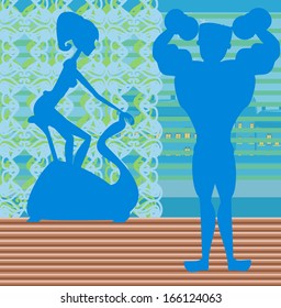 couple exercising in the gym