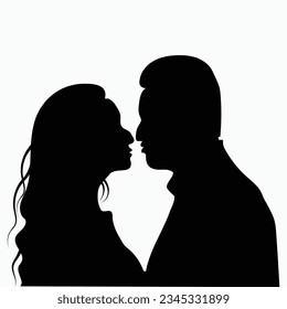 Couple Face Silhouette vector Art